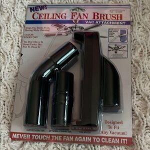 Ceiling Fan Brush Vacuum Attachment - Black